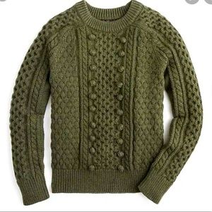 J.Crew cable knit pointelle sweater.